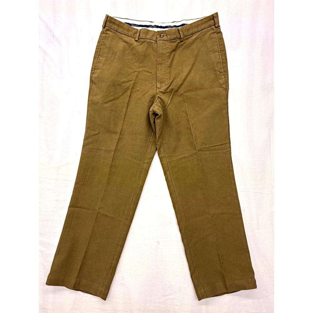 Brooks Brothers Mens Brown Cotton Corduroy Chino Pants Straight Regular 38